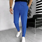 Men's Trousers - Elastic Waist - Drawstring - Casual Pants - Stylish Joggers-Pants-Chaps London-Sapphire-S-Chaps London