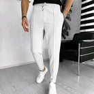 Men's Trousers - Elastic Waist - Drawstring - Casual Pants - Stylish Joggers-Pants-Chaps London-White-S-Chaps London
