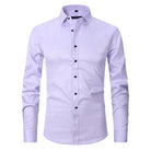 Non-Iron Shirt | Long Sleeve | Button-Up | Dress Shirt | Men's Shirts-Men's long sleeve top-Chaps London-Lilac-S-Chaps London