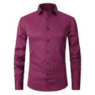 Non-Iron Shirt | Long Sleeve | Button-Up | Dress Shirt | Men's Shirts-Men's long sleeve top-Chaps London-Purple-S-Chaps London