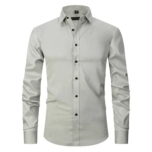 Non-Iron Shirt | Long Sleeve | Button-Up | Dress Shirt | Men's Shirts-Men's long sleeve top-Chaps London-Tea Green-S-Chaps London