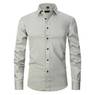 Non-Iron Shirt | Long Sleeve | Button-Up | Dress Shirt | Men's Shirts-Men's long sleeve top-Chaps London-Tea Green-S-Chaps London