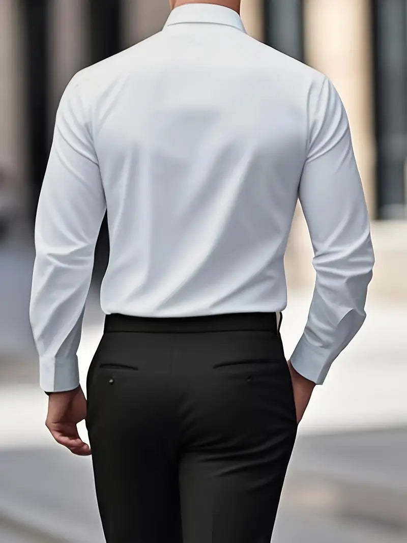 Non Iron Shirt | Wrinkle Free | Slim Fit | Button-Up Shirt | Men's Shirts-Men’s Dress Shirt-Chaps London-Chaps London