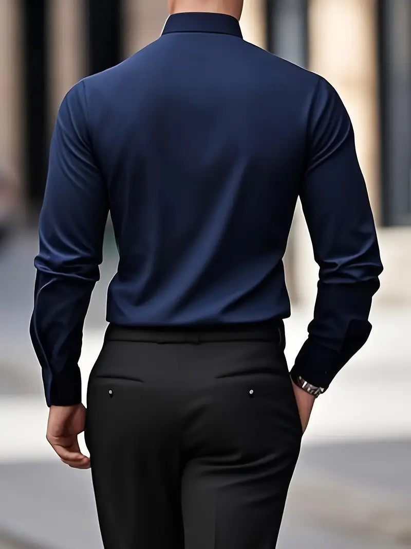 Non Iron Shirt | Wrinkle Free | Slim Fit | Button-Up Shirt | Men's Shirts-Men’s Dress Shirt-Chaps London-Chaps London