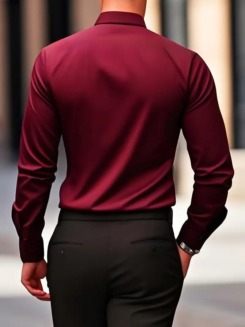 Non Iron Shirt | Wrinkle Free | Slim Fit | Button-Up Shirt | Men's Shirts-Men’s Dress Shirt-Chaps London-Chaps London