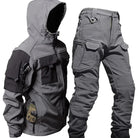 Outdoor Clothes - Men's Waterproof Tactical Jacket and Cargo Pants Set-Outfit Sets-Chaps London-Gray-S-Chaps London