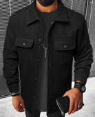 Overshirt - Buttoned - Chest Pockets - Men's Shirt - Shirt Jacket-Jackets-Chaps London-Black-XS-Chaps London