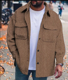 Overshirt - Buttoned - Chest Pockets - Men's Shirt - Shirt Jacket-Jackets-Chaps London-Brown-XS-Chaps London