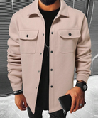 Overshirt - Buttoned - Chest Pockets - Men's Shirt - Shirt Jacket-Jackets-Chaps London-Dark Beige-XS-Chaps London