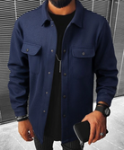 Overshirt - Buttoned - Chest Pockets - Men's Shirt - Shirt Jacket-Jackets-Chaps London-Dark Blue-XS-Chaps London