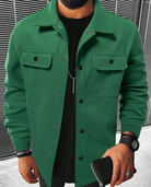 Overshirt - Buttoned - Chest Pockets - Men's Shirt - Shirt Jacket-Jackets-Chaps London-Dark Green-XS-Chaps London