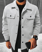 Overshirt - Buttoned - Chest Pockets - Men's Shirt - Shirt Jacket-Jackets-Chaps London-Light Gray-XS-Chaps London