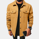 Overshirt - Men's Button Up Shirt Jacket-Fashion Men Shirt Shacket Fall-Chaps London-Yellow-S-Chaps London