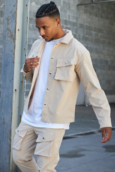 Overshirt - Men's Long Sleeve Button-Up Shirt with Breast Pockets-Chaps London-Chaps London