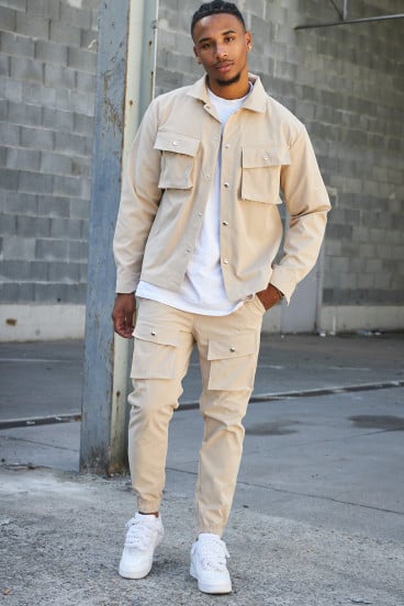 Overshirt - Men's Long Sleeve Button-Up Shirt with Breast Pockets-Chaps London-Chaps London