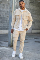 Overshirt - Men's Long Sleeve Button-Up Shirt with Breast Pockets-Chaps London-Chaps London