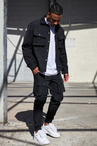 Overshirt - Men's Long Sleeve Button-Up Shirt with Breast Pockets-Chaps London-Chaps London