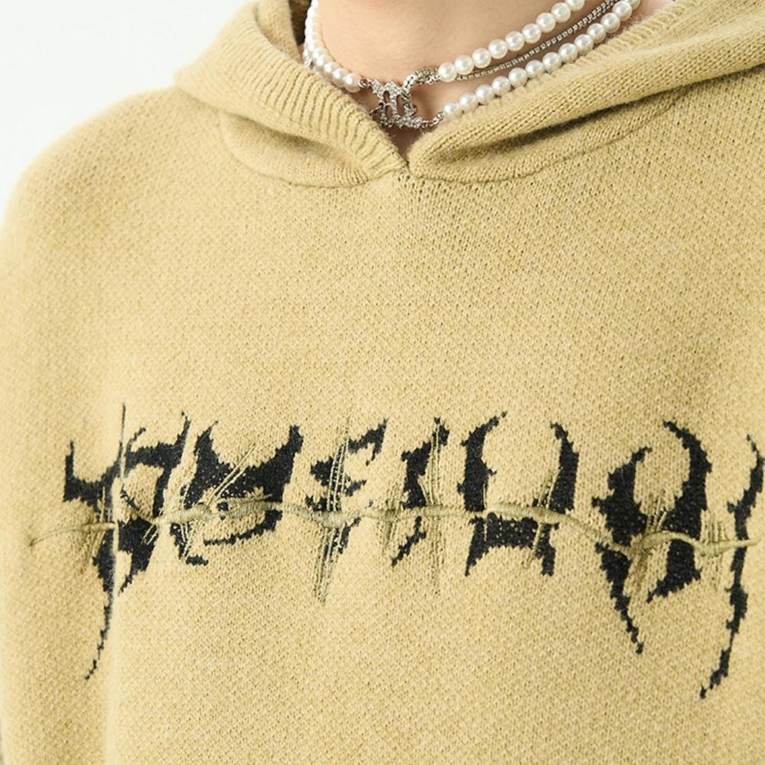Oversized Hoodie - Men's Knitted Printed Loose Fit-Hoodie-Chaps London-Chaps London