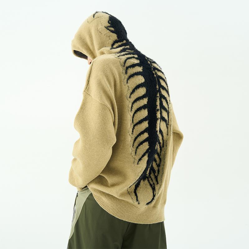 Oversized Hoodie - Men's Knitted Printed Loose Fit-Hoodie-Chaps London-Yellow-S-Chaps London