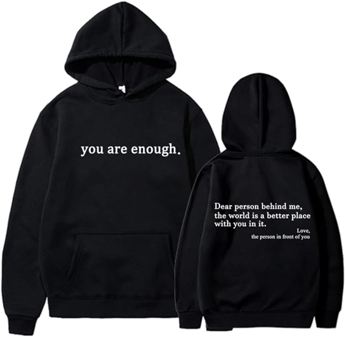 Oversized Hoodie - Unisex Warm Printed Text Pullover Hoodie-Hoodies-Chaps London-Black-S-Chaps London