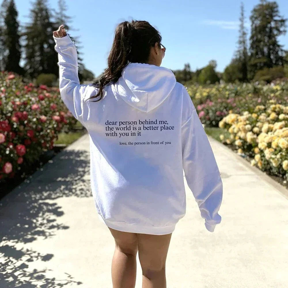 Oversized Hoodie - Unisex Warm Printed Text Pullover Hoodie-Hoodies-Chaps London-Chaps London