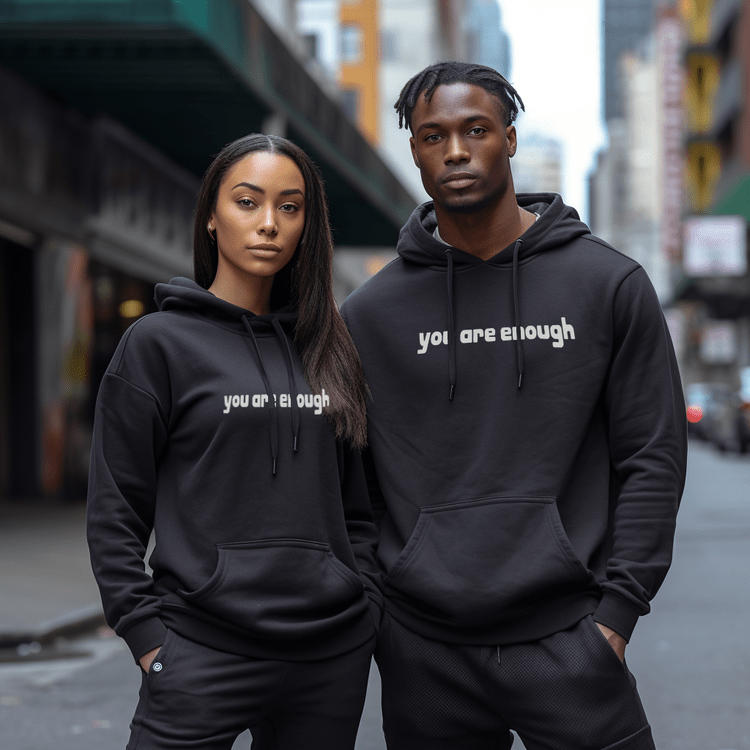 Oversized Hoodie - Unisex Warm Printed Text Pullover Hoodie-Hoodies-Chaps London-Chaps London