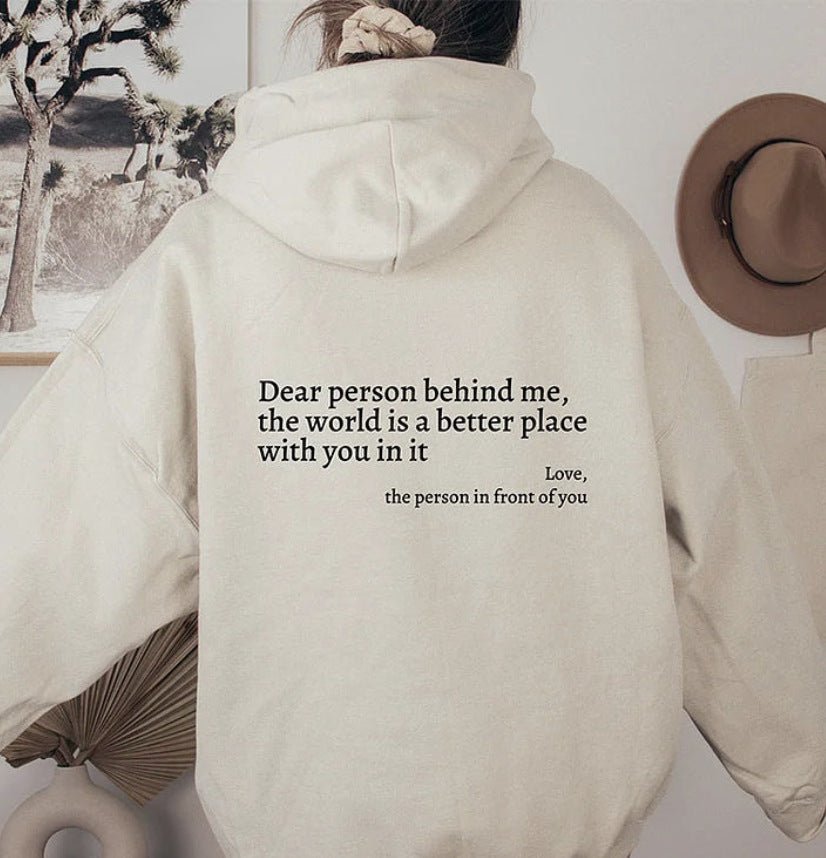 Oversized Hoodie - Unisex Warm Printed Text Pullover Hoodie-Hoodies-Chaps London-Chaps London