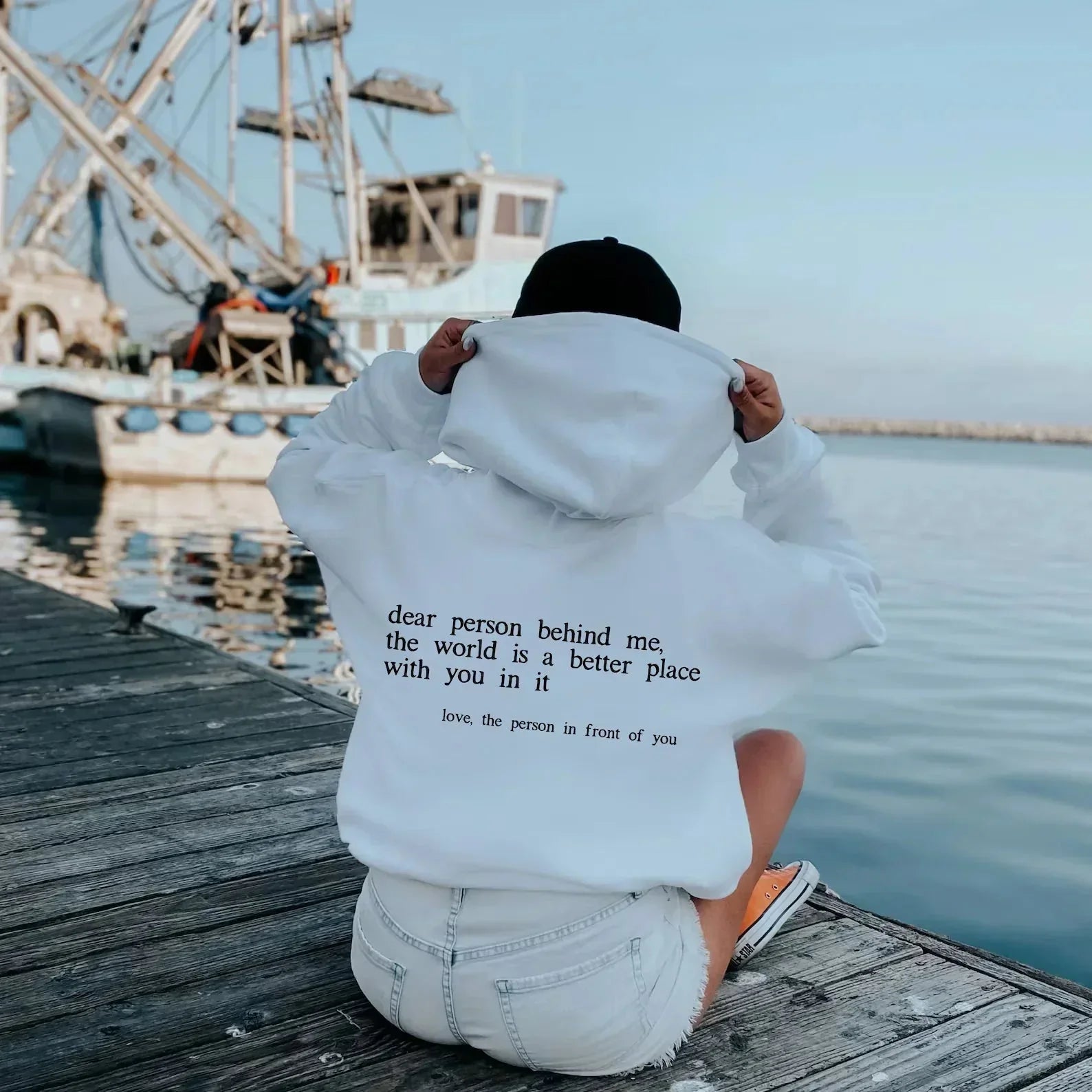 Oversized Hoodie - Unisex Warm Printed Text Pullover Hoodie-Hoodies-Chaps London-Chaps London