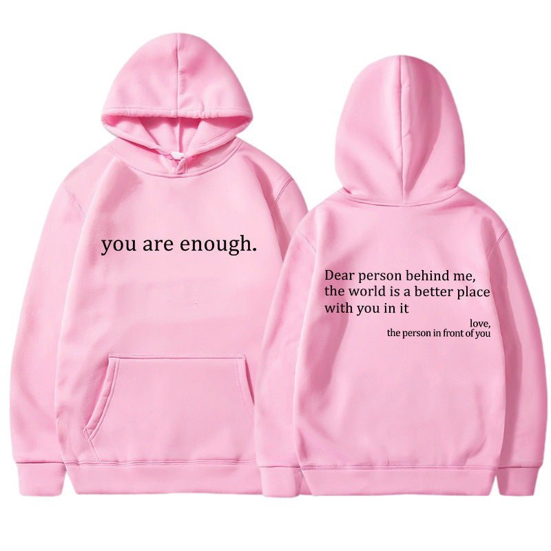 Oversized Hoodie - Unisex Warm Printed Text Pullover Hoodie-Hoodies-Chaps London-Pink-S-Chaps London