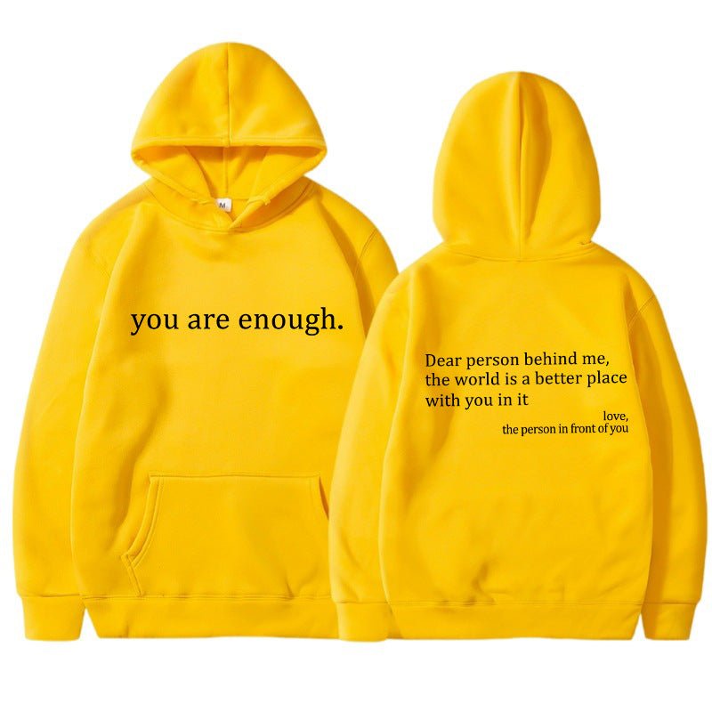 Oversized Hoodie - Unisex Warm Printed Text Pullover Hoodie-Hoodies-Chaps London-Yellow-S-Chaps London