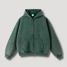 Oversized Hoodie - Washed Zip Up Men's Hoodie-Hoodies-Chaps London-Green-XS-Chaps London