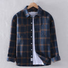 Plaid Shirt - Men's Button-Up Checkered Long Sleeve Shirt-Fashion Men Shirt Plaid Fall-Chaps London-Black Checkered-S-Chaps London