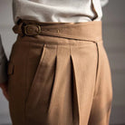 Pleated Pants - Men's Adjustable Waist Formal Straight Leg Slack Pants-Men's Pants-Chaps London-Chaps London