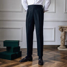 Pleated Pants - Men's Stylish Adjustable Waist Formal Dress Pants-Men Pants-Chaps London-Black-29-Chaps London