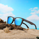 Polarised Sunglasses - Men's Bamboo Frame Wayfarer-Sunglasses-Chaps London-Blue-Chaps London
