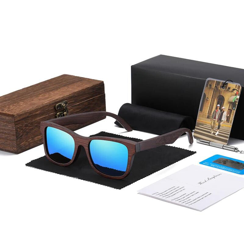 Polarised Sunglasses - Men's Bamboo Frame Wayfarer-Sunglasses-Chaps London-Chaps London