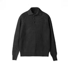 Polo Jumper - Men's Collared Knitted Jumper-Sweater-Chaps London-Black-S-Chaps London