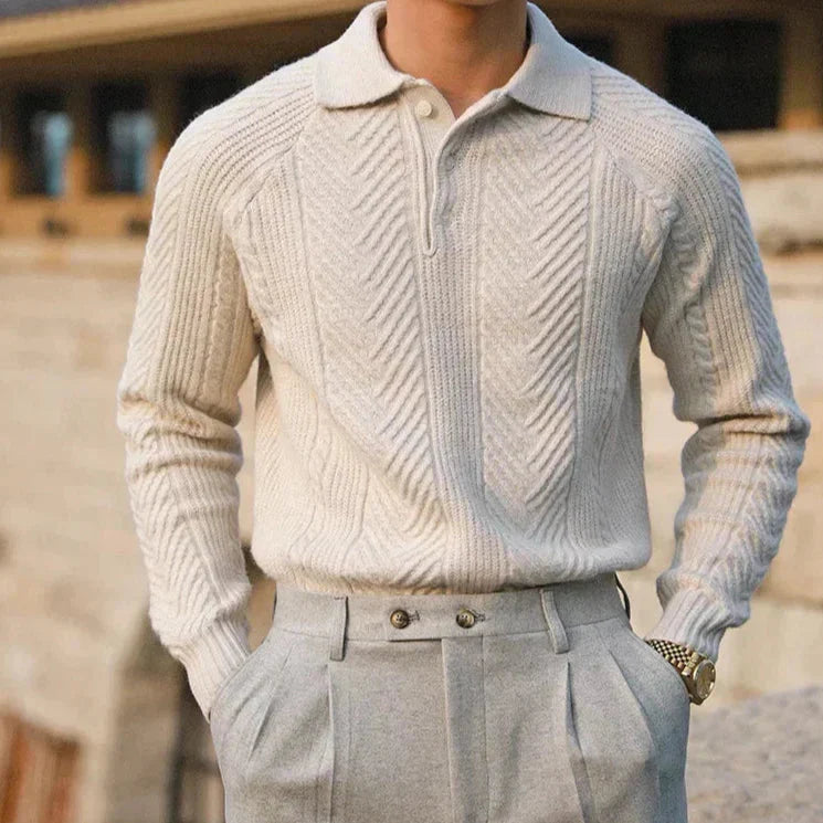 Polo Jumper - Men's Collared Knitted Jumper-Sweater-Chaps London-Chaps London