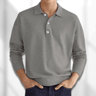Polo Jumper - Men's Long Sleeve Collared Polo Shirt Sweater-Sweaters-Chaps London-Grey-S-Chaps London