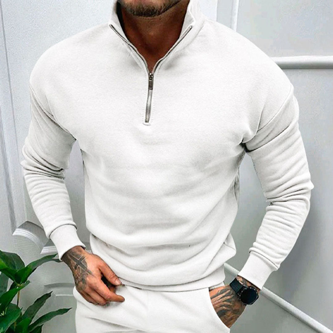 Polo Jumper - Men's Quarter Zip Long Sleeve-Sweaters-Chaps London-Chaps London