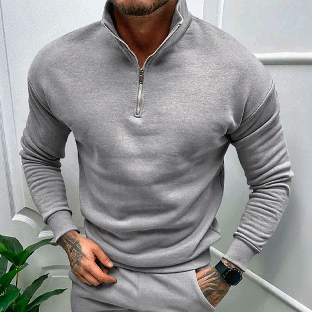 Polo Jumper - Men's Quarter Zip Long Sleeve-Sweaters-Chaps London-Chaps London