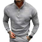 Polo Jumper - Men's Quarter Zip Long Sleeve-Sweaters-Chaps London-Light Grey-S-Chaps London
