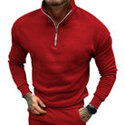 Polo Jumper - Men's Quarter Zip Long Sleeve-Sweaters-Chaps London-Red-S-Chaps London