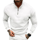 Polo Jumper - Men's Quarter Zip Long Sleeve-Sweaters-Chaps London-White-S-Chaps London