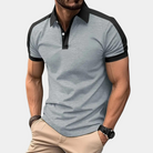 Polo Shirt | Collared | Short Sleeve | Polo T-Shirt | Men's Clothing-Men Summer Shirt-Chaps London-Gray-S-Chaps London