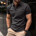 Polo Shirt | Collared | Short Sleeve | Polo T-Shirt | Men's Clothing-T-shirts-Chaps London-Black-XS-Chaps London