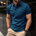 Polo Shirt | Collared | Short Sleeve | Polo T-Shirt | Men's Clothing-T-shirts-Chaps London-Blue-XS-Chaps London