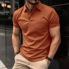 Polo Shirt | Collared | Short Sleeve | Polo T-Shirt | Men's Clothing-T-shirts-Chaps London-Orange-XS-Chaps London
