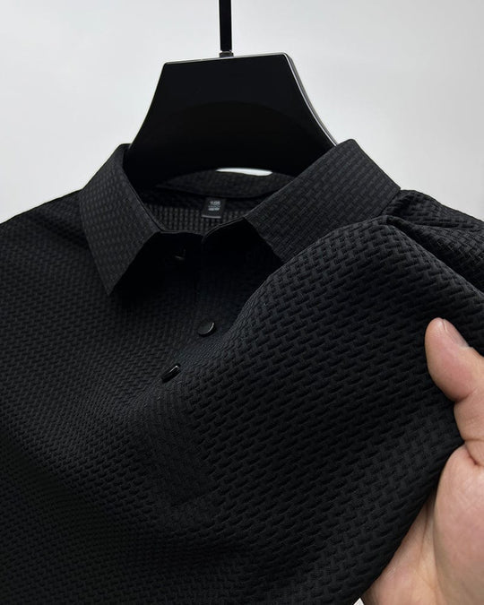Polo Shirt - Men's Breathable Collared Polo T-Shirt-Shirts-Chaps London-Black-XS-Chaps London