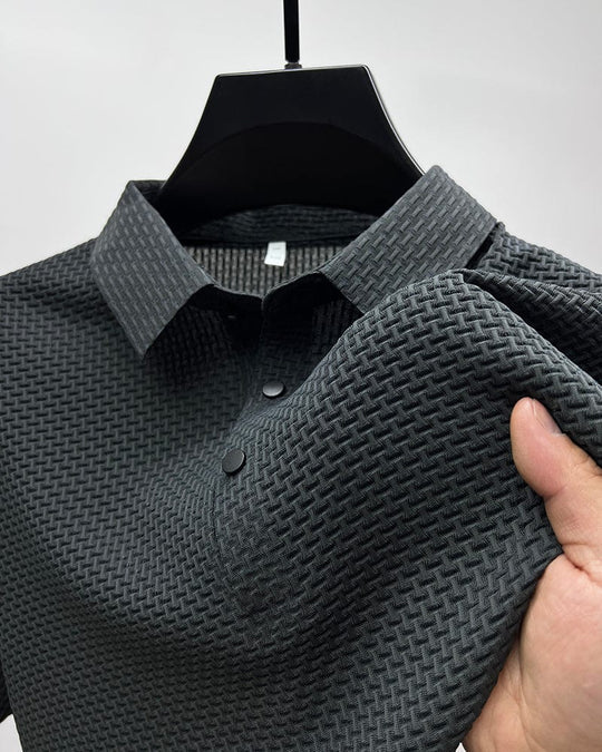 Polo Shirt - Men's Breathable Collared Polo T-Shirt-Shirts-Chaps London-Grey-XS-Chaps London